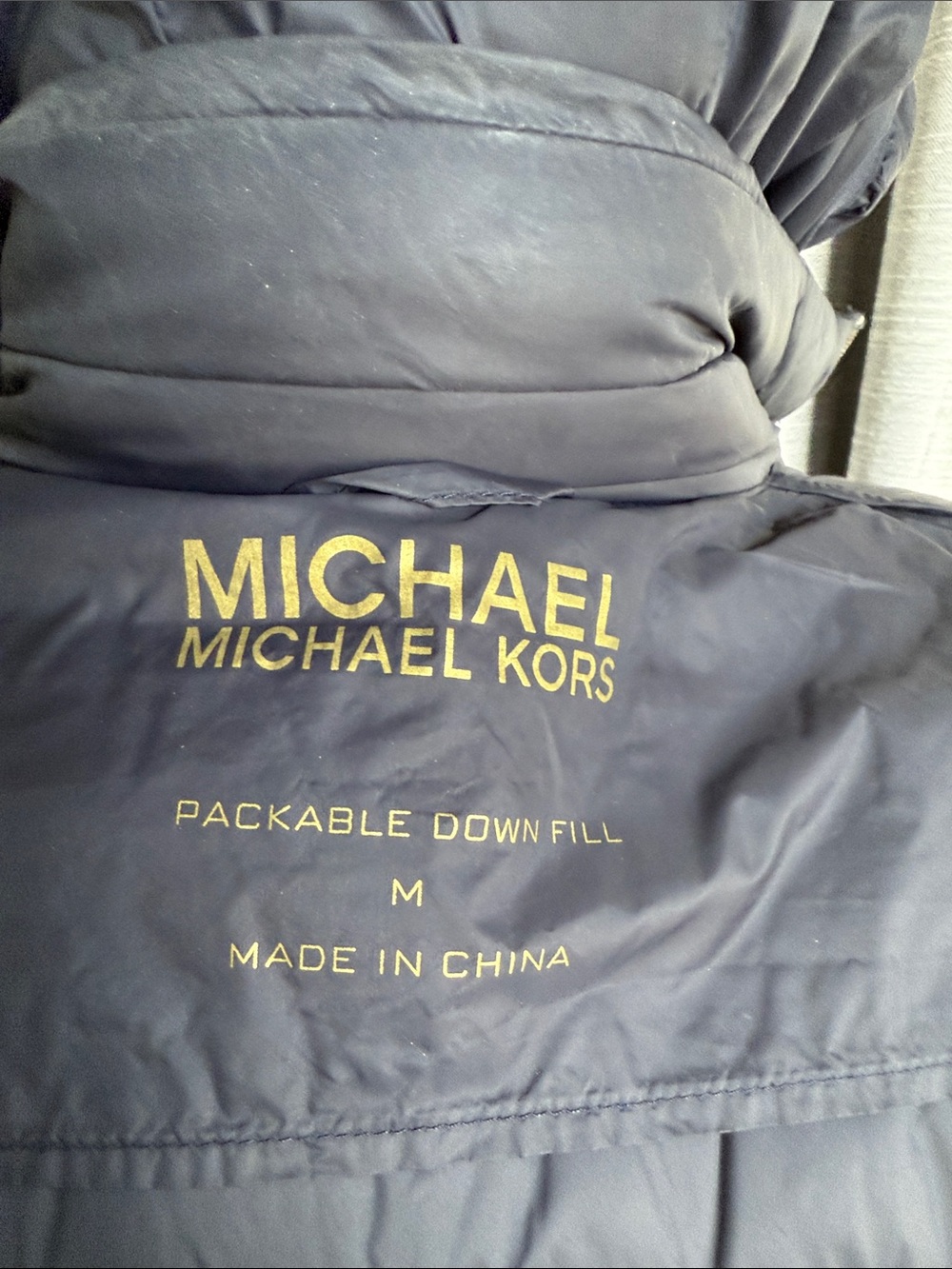 MICHAEL KORS Navy Quilted Hooded Long Puffer Coat - Picture 7 of 11